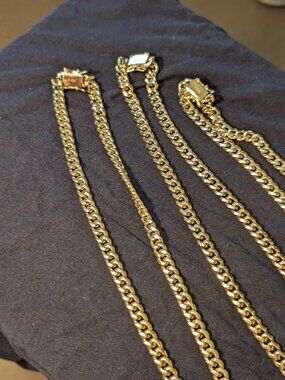 14k Gold Miami Cuban Link Chain Necklace 24" Heavy Box Clasp Real NWT